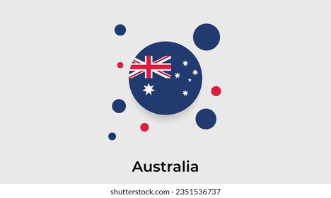 Australia flag bubble circle round shape icon colorful vector illustration