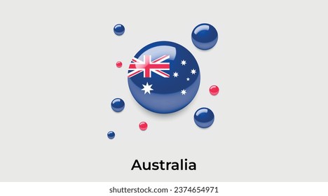 Australische Flagge Blase Kreis rund Form Symbol bunte Vektorgrafik