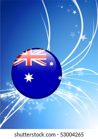 Australia Flag Button on Abstract Modern Light Background Original Illustration