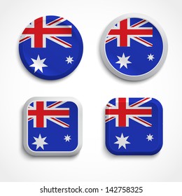 Australia flag buttons, vector illustration