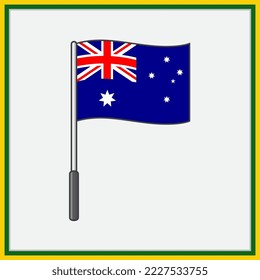 Ilustración del vector de dibujos animados de la bandera de Australia. Esquema de icono plano de la bandera de Australia