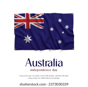 Australia Flag, Celebrating Independence Day. Abstract waving flag on white background Country Flag.