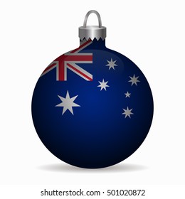 australia flag christmas ball vector