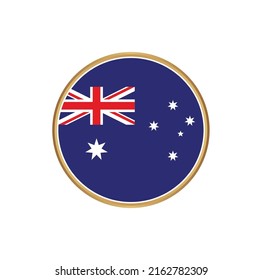 Bandera de Australia con marco de círculo. Bandera nacional
