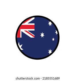 Australia flag in a circle On a white background