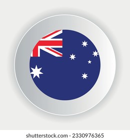 Australia flag in circle shape. official colors and proportions correctly. Vector illustration. eps 10.