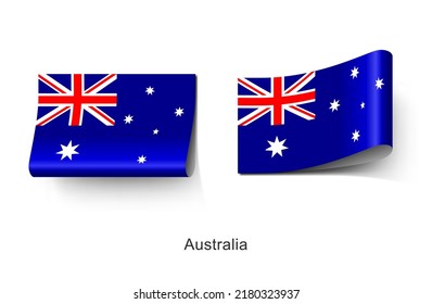 Australia Flag Clothing Label Tag. Illustration Flag Of Australia, The Largest Country By Area In Oceania. Fabric Label Tag Concept Vector.