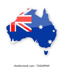 Australia Flag Country Contour Vector Icon - Illustration