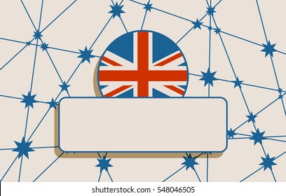 Australia flag design concept. Image relative to travel and politic themes. Empty field for text. Vector brochure or report design template. Connected lines with stars.