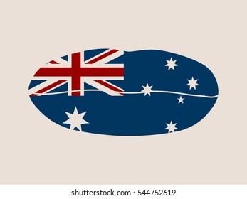 Australia flag design concept. Flag printed on woman lips. Image relative to travel and politic themes