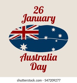 Australia flag design concept. Flag printed on woman lips. Image relative to travel and politic themes. 26 January Australia Day text
