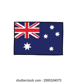 australia flag doodle icon, vector illustration