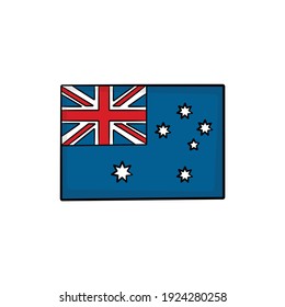 Australia flag in drawing style isolated vector  Hand drawn object illustration for your presentation  teaching materials others 