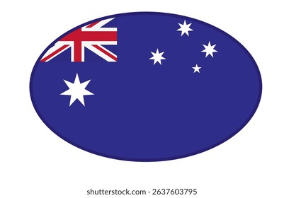 	
Australia flag ellipse shaped. vector	