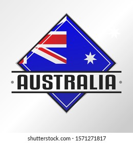 Australia Flag Emblema. Vector Design National. Illustration Country Symbol. Insignia Banner Logo.