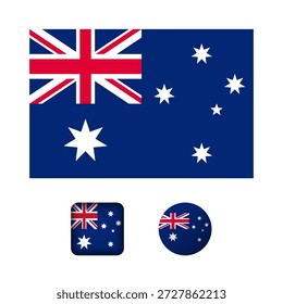 Australien Flag Flat Icons Collection
