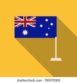 Australia flag in flat style with long shadow