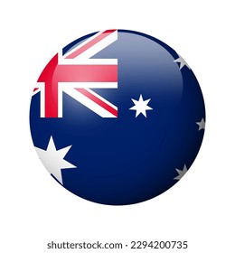 Bandera de Australia - símbolo de círculo brillante. Icono del vector.