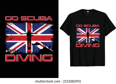 Australia flag go scuba diving diver manta ray t-shirt design