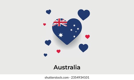 Australia marca forma de corazón país icono vector