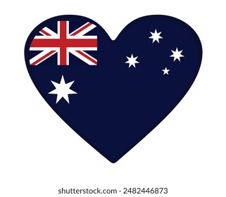 Bandera de Australia en forma de corazón. Vector