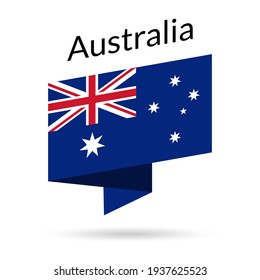 Icono de bandera de Australia. Emblema nacional australiano al estilo origami. Ilustración vectorial.