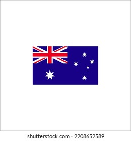 Diseño de estilo plano de icono de bandera de Australia. Ilustración vectorial de la bandera de Australia. aislado de fondo blanco.