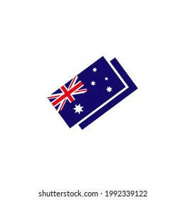 Australia flag icon logo design vector template