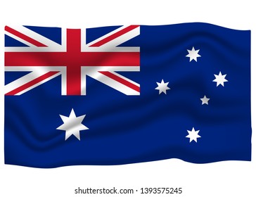 Australia Flag Icon. National Flag Banner. Cartoon Vector illustration.