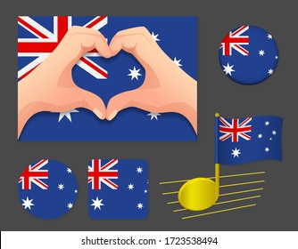 Australia flag icon. National flag of Australia vector illustration.