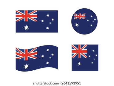 Australia Flag Icon – Official National Flag of Australia in Flat Vector Style with Standard Colors and Proportions.
