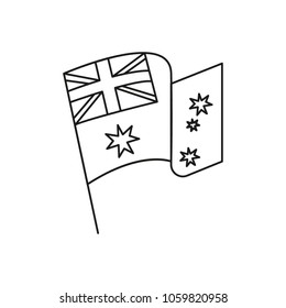 Australia flag icon. Outline Australia flag vector icon for web design isolated on white background