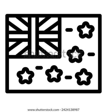 Australia flag icon outline vector. Art famous monument. Opera culture