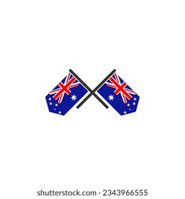 Conjunto de iconos de la bandera de Australia, símbolo del símbolo del vector del día de la independencia de Australia