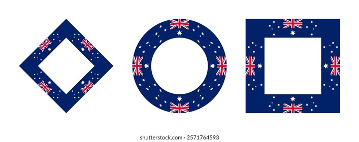 australia flag icon set. vector illustration isolated on white background