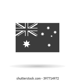 Australia flag icon  with shadow on white background