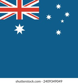 Australia flag. Flag icon. Standard color. A square flag. Square icon. Computer illustration. Digital illustration. Vector illustration.