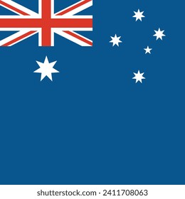 Australia flag. Flag icon. Standard color. A square flag. Square icon. Computer illustration. Digital illustration. Vector illustration.