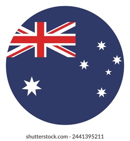 Australia flag. Flag icon. Standard color. Circle icon flag. 3d illustration. Computer illustration. Digital illustration. Vector illustration.