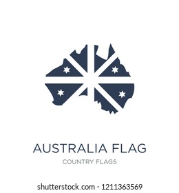 Australia flag icon. Trendy flat vector Australia flag icon on white background from Country Flags collection, vector illustration can be use for web and mobile, eps10