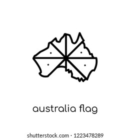 Australia flag icon. Trendy modern flat linear vector Australia flag icon on white background from thin line Country Flags collection, editable outline stroke vector illustration
