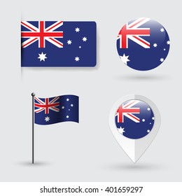 Australia flag icons set,