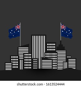 Australia flag (Independence day), 26 January 2020. Vector Illustration