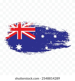 australia flag independence day with australian national ink grunge brush stroke flag illustration png element emoji and clipart transparent background