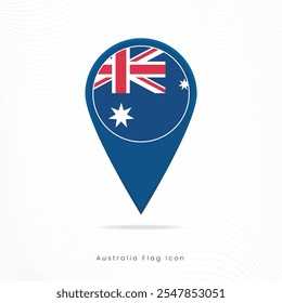 Australia flag location pin icon, Pin map flag icon of Australia 