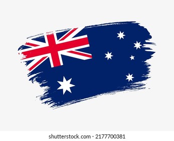 Australia flag made in textured brush stroke. Patriotic country flag on white background
