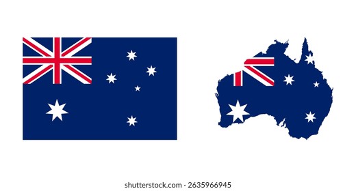 Australia flag map icons set