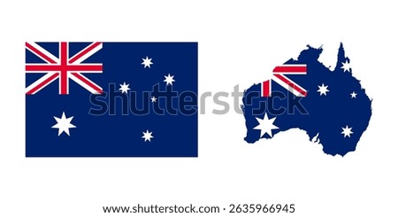 Australia flag map icons set