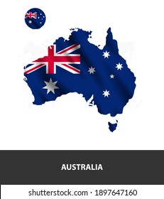 Australia Flag With Map Illustration