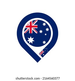 australia flag map pin icon. vector illustration isolated on white background